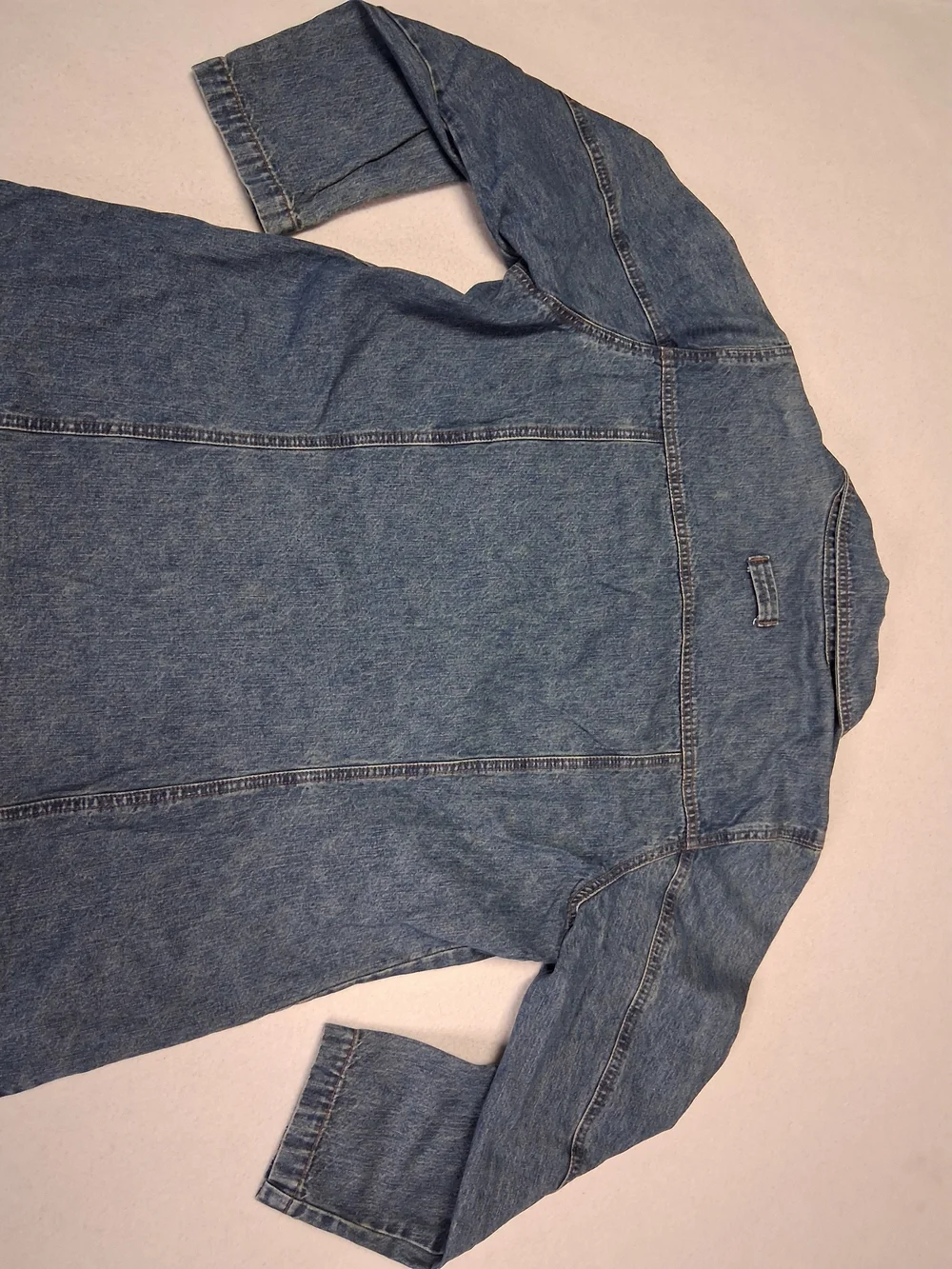 Women's Blue Denim Button-Front Jacket with Patch Pockets - Picture 12 of 13
